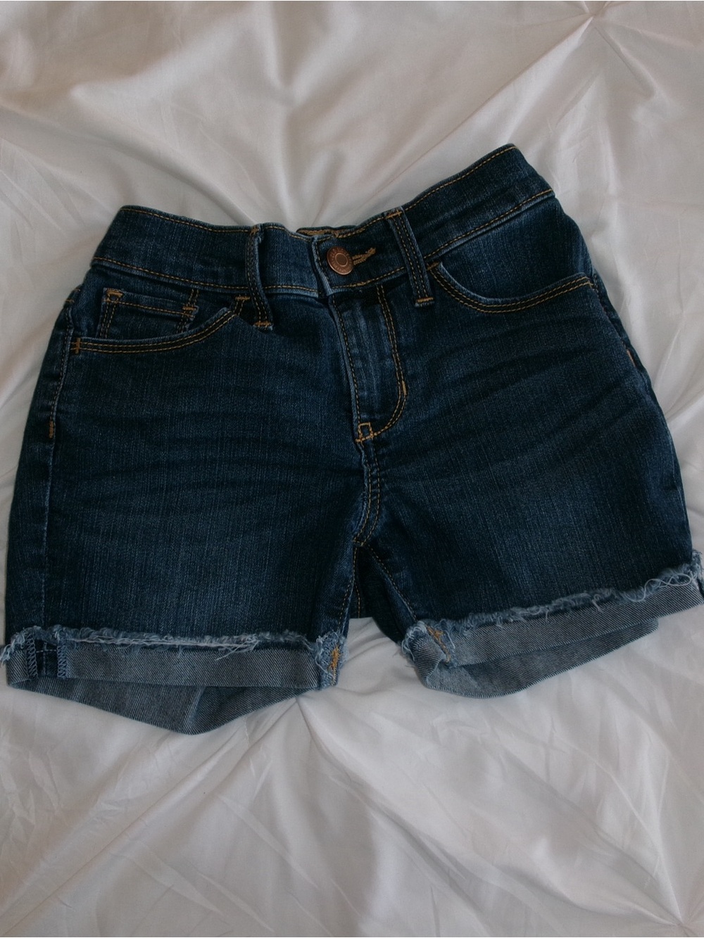 Old Navy Dark Blue Denim Shorts with Contrast Stitching